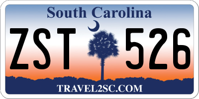 SC license plate ZST526