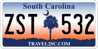 SC license plate ZST532