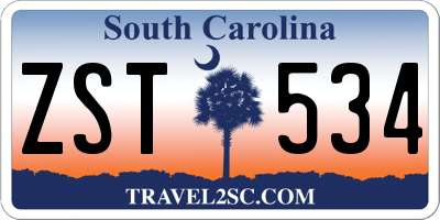 SC license plate ZST534
