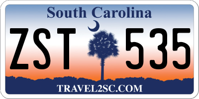 SC license plate ZST535