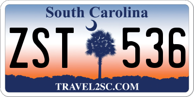 SC license plate ZST536