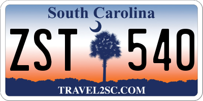 SC license plate ZST540