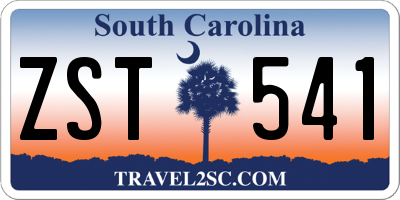 SC license plate ZST541