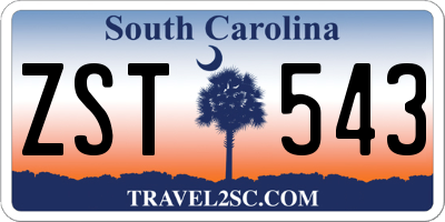 SC license plate ZST543