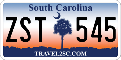 SC license plate ZST545
