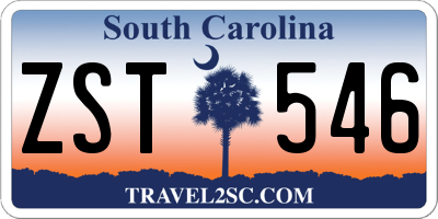 SC license plate ZST546