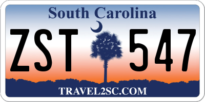 SC license plate ZST547