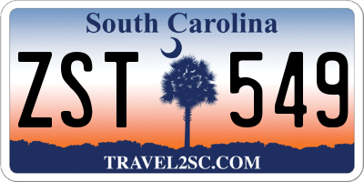 SC license plate ZST549