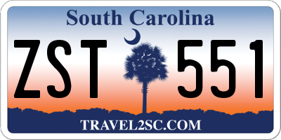 SC license plate ZST551