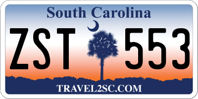 SC license plate ZST553