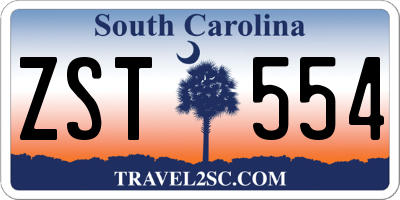 SC license plate ZST554