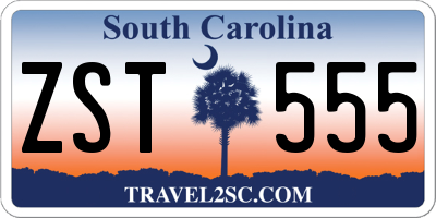 SC license plate ZST555
