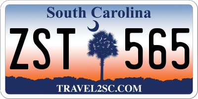 SC license plate ZST565