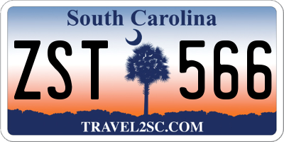 SC license plate ZST566