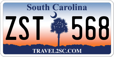 SC license plate ZST568