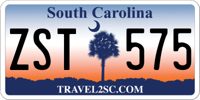 SC license plate ZST575
