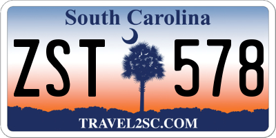 SC license plate ZST578
