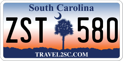 SC license plate ZST580