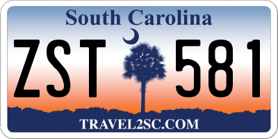 SC license plate ZST581