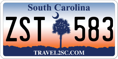SC license plate ZST583