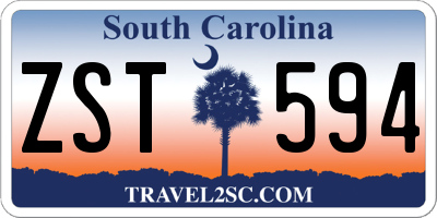 SC license plate ZST594