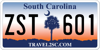 SC license plate ZST601