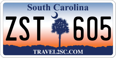 SC license plate ZST605