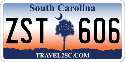 SC license plate ZST606