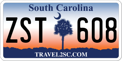 SC license plate ZST608