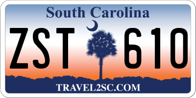 SC license plate ZST610