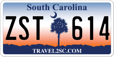SC license plate ZST614