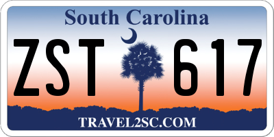 SC license plate ZST617