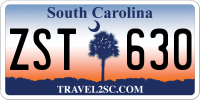 SC license plate ZST630