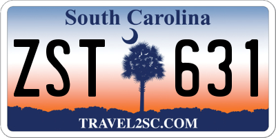 SC license plate ZST631