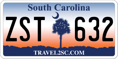 SC license plate ZST632