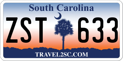 SC license plate ZST633