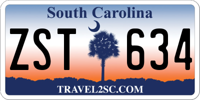 SC license plate ZST634