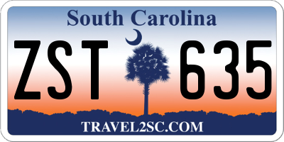 SC license plate ZST635