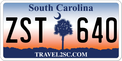 SC license plate ZST640