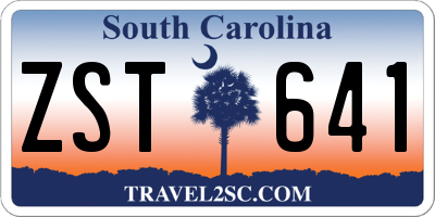 SC license plate ZST641