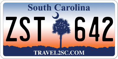 SC license plate ZST642