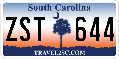 SC license plate ZST644