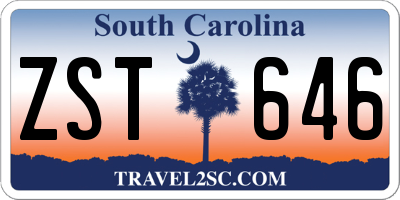 SC license plate ZST646
