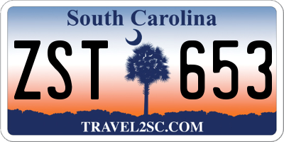 SC license plate ZST653