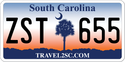 SC license plate ZST655