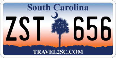SC license plate ZST656