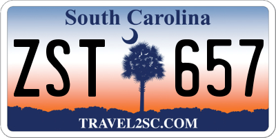 SC license plate ZST657