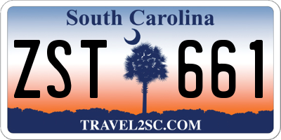 SC license plate ZST661