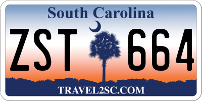 SC license plate ZST664