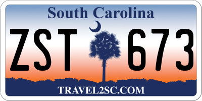 SC license plate ZST673